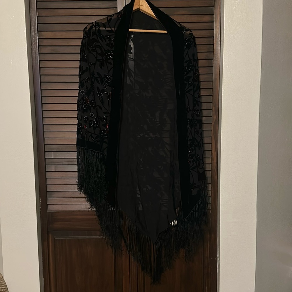 Valerie Steven’s silk and velvet shawl